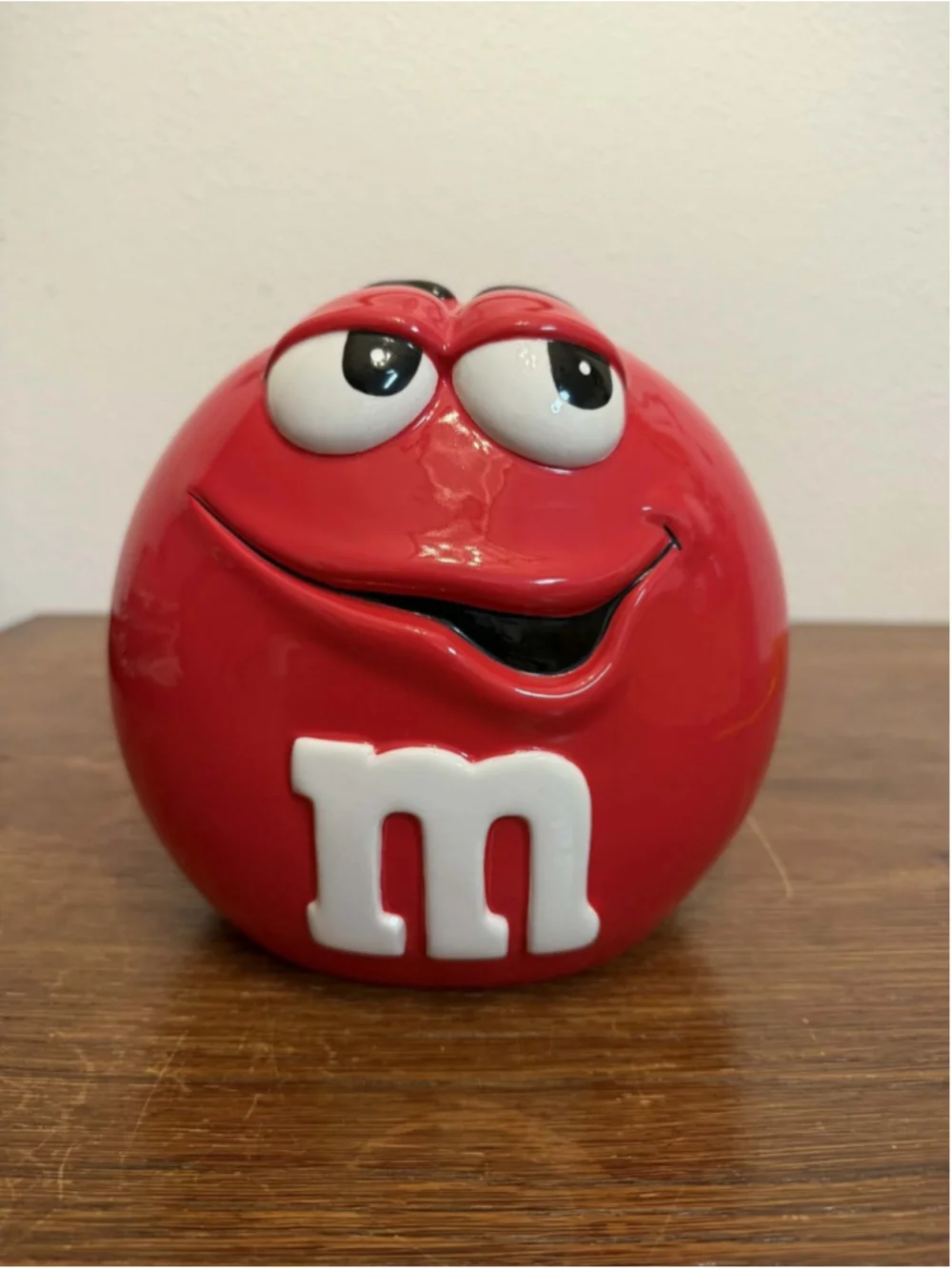 Galerie 2003 Red M&M Cookie Jar Ceramic Red Jar Mars Collectible Kitchen Decor